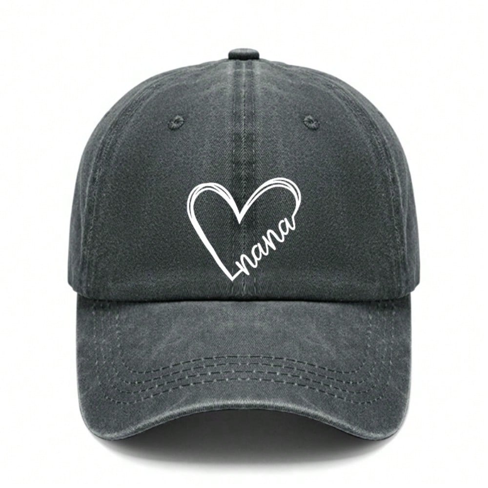Unisex Nana Print Baseball Cap | Soft Fabric Adjustable Curved Brim Casual Streetwear Baseball Hat For Mother's Day Gift