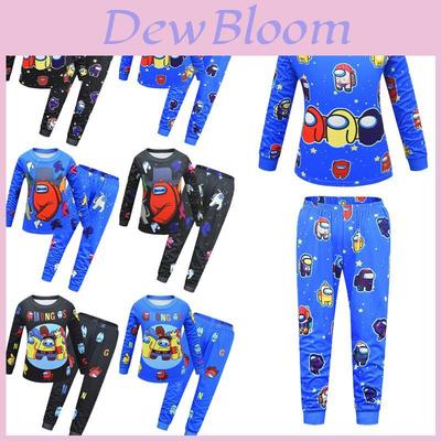 Among Us Long Sleeve T-shirt Pyjamas Set For Kids Soft Breathable Nightwear