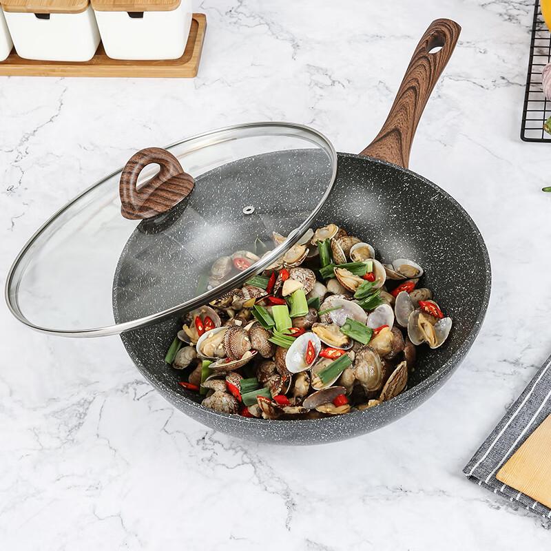 LocknLock 30cm Maifan Stone Non-stick Wok with Lid