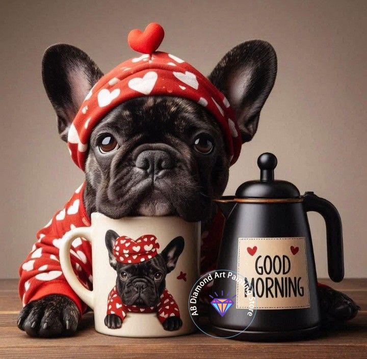 Cute French Bulldog Animal Diamond Painting Kit 5D DIY Dog Diamond Embroidery Cross Embroidery Handmade Art Gift Home Decoration