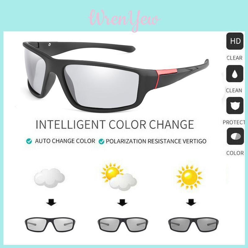 Occhiali da Sole Polarizzati Fotocromatici da Uomo Stile Retro con Lenti a Specchio per la Guida