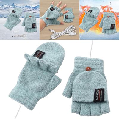 Guantes Calefactables Recargables Invierno Cálido USB Guantes Calefactables Eléctricos Sin Dedos Calentador de Manos Térmico para Deportes Guantes de Esquí