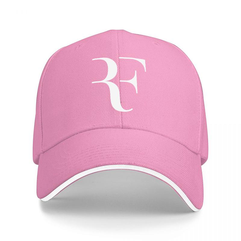 Svart basebollkeps med RF-logotyp och vita detaljer, klassisk design för unisex och kvinnor, modern streetwear-accessoar