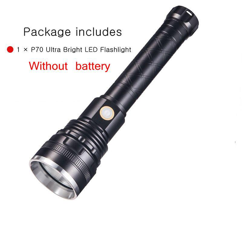 50W High Power CREE XHP-70 Outdoor Professional Hunting LED Flashlight 26650 Lithium Battery