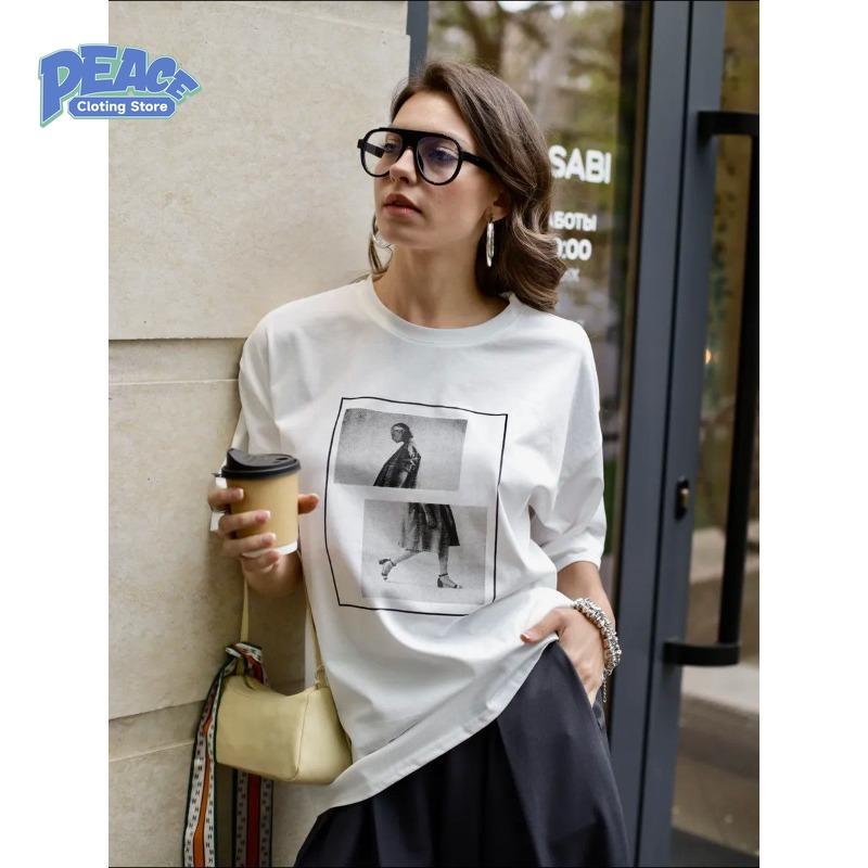 Commute Portrait Printed Menand Women T-shirts Made of 100% Pure Cotton for Summer Fashion Casual and Comfy Short Sleeved Tops
