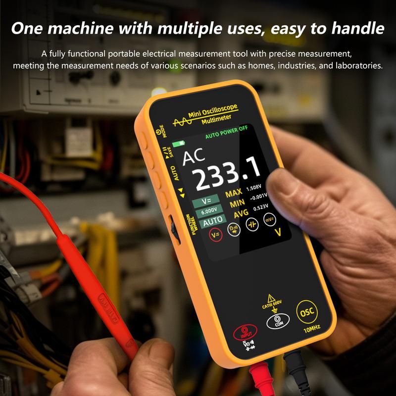 BSIDE OS1 Oscilloscope Multimeter 10MHz Bandwidth 2in1 Meter Auto Waveform Measurement 6000 Counts USB-C 1200mAh professional