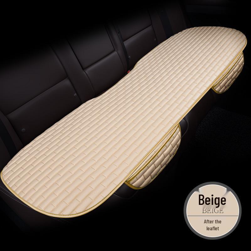 Plaid Three-Piece No-Tie Car Seat Cushion Set for Office and Home - Single Seat and Multi-Seat Interior Decor.