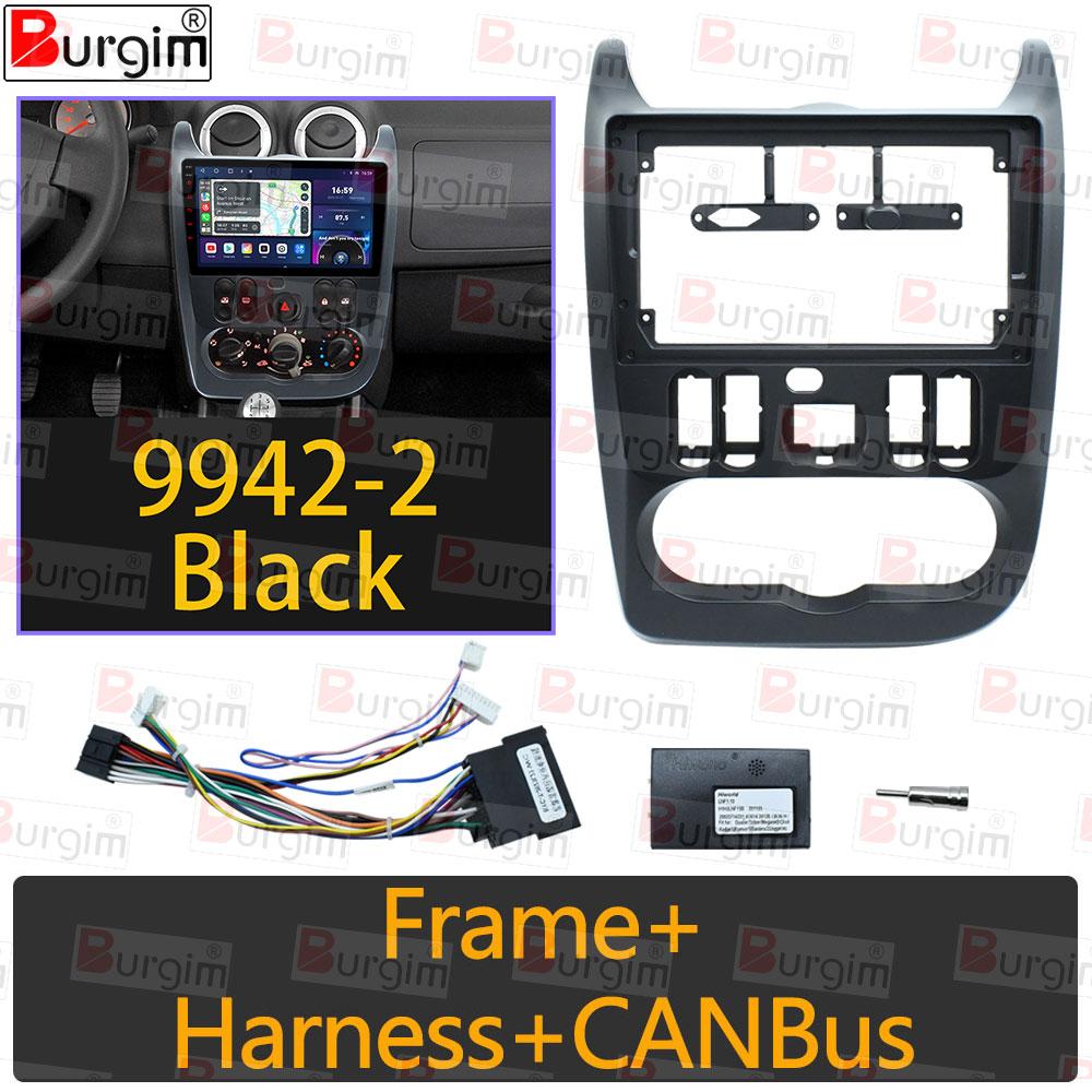 Car Radio Frame For Renault Logan Sandero Lada Largus Lergus Dacia Duster 9 inch Stereo Panel Harness Wire Power Cable Canbus