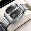 Digitale Sport-Unisex-Uhr mit Hintergrundbeleuchtung Stoppuhr Wecker Mode Elektronische Herren-Armbanduhr mit Edelstahlarmband Tag Datum