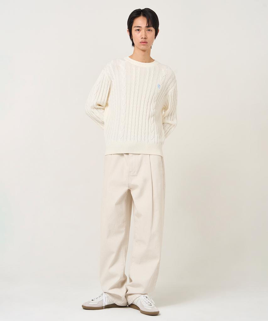 PLAC Cable Crop Knit Ivory