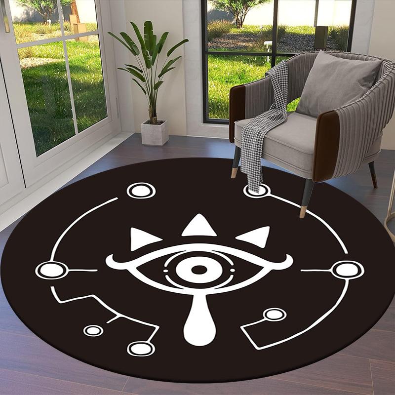 1pc China Yunnan Animation Festival Round Carpet, Made of Polyester,Perfect for Decorating Office Chairs, Living Rooms Fplt100