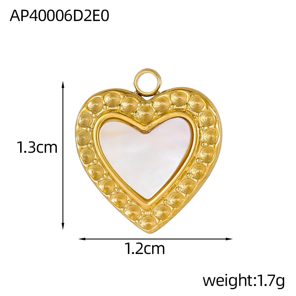 CARLIDANA Fashion Jewelry Pendant Stainless Steel Charm Square Round Heart Love White Shell Pendants for Jewelry Making DIY
