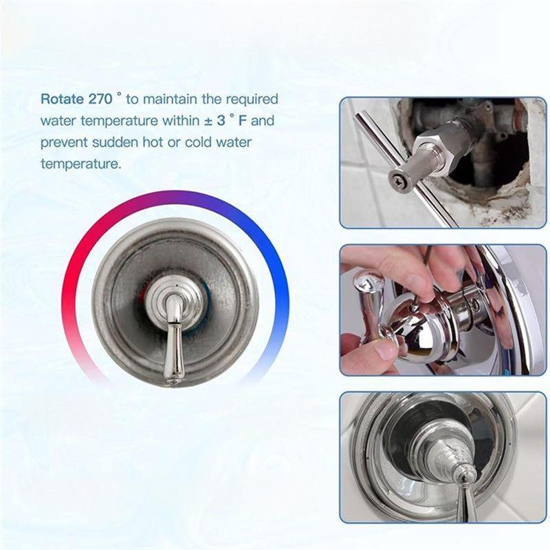 AT19-For 1222 For Shower System Replacement Cartridge 11653& Handle Adapter Kit-Scald Guard With Removal Tool