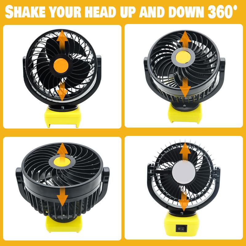 Electric Fan USB Mobile Phone Charger Portable Power Bank Fast Charge for DeWalt 20V 60V Li-ion Battery DCB183 DCB203 DCB206