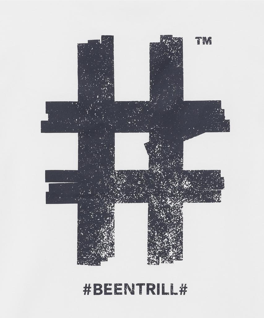 BEENTRILL Women'S Stamp Hashtag Short Sleeve T-Shirt (Off-White)