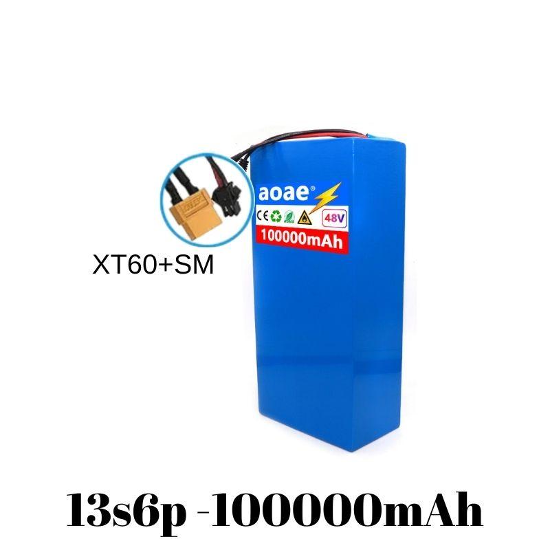 100%18650Original 48V 100Ah 13s6p Lithium-Batteriepaket 48v 100000mAh 2000W Citycoco Motorroller-Batterien Eingebaut 50A BMS
