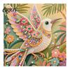 Decorative Tabletop Craft Ornaments Luxury Faux Pearl Rhinestone Painting Kit, 25x25cm DIY Resin Art with Animal Stress Relief Hobbies Floral