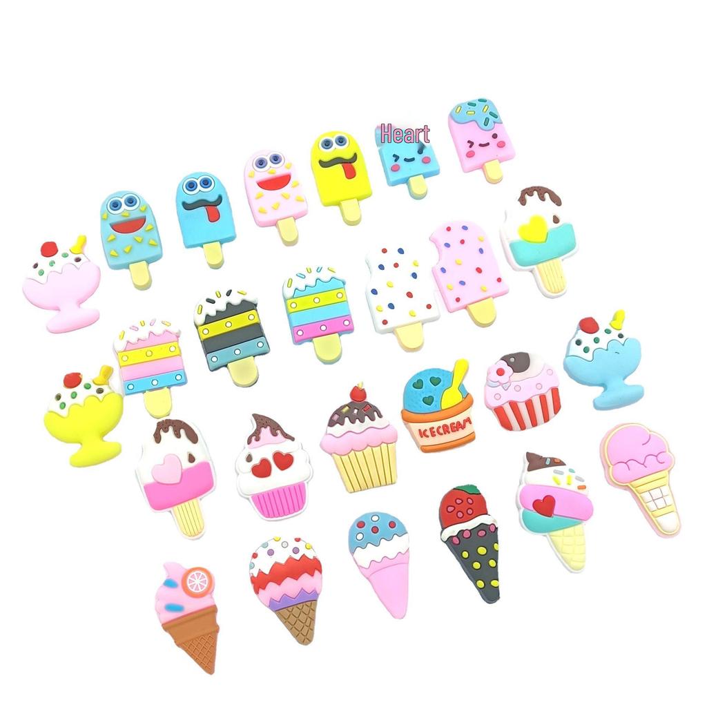 Cartoon Ice Cream Keychain, Phone Case, Hair and Shoe Accessories, DIY Buckles, and Storage Box