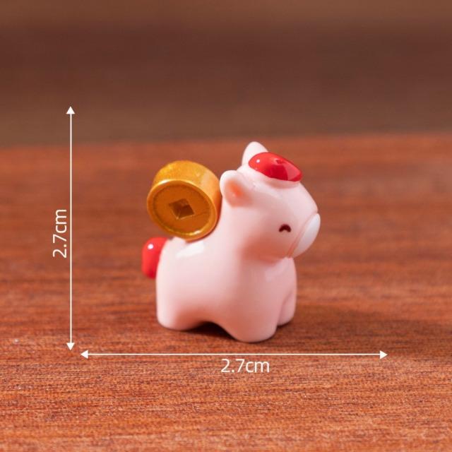 2026 Chinese New Year Mini Horse Figurine Cute Lucky Zodiac Decor DIY Office Desktop Car Interior Accessories