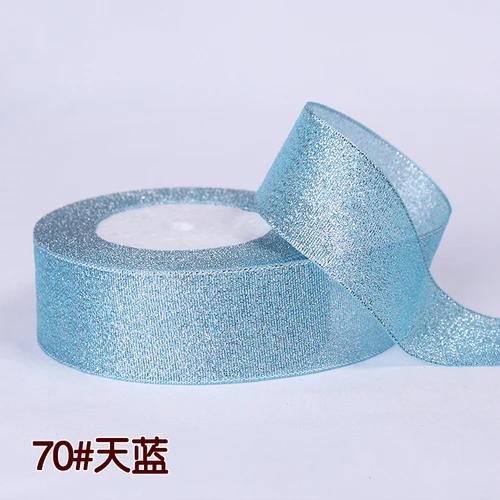 25Yards 40mm Glitter Ribbon Crafts Bow Handmade Gift Wrap Flower Hair Accessories Gift Baking Packaging Color DIY Decorative
