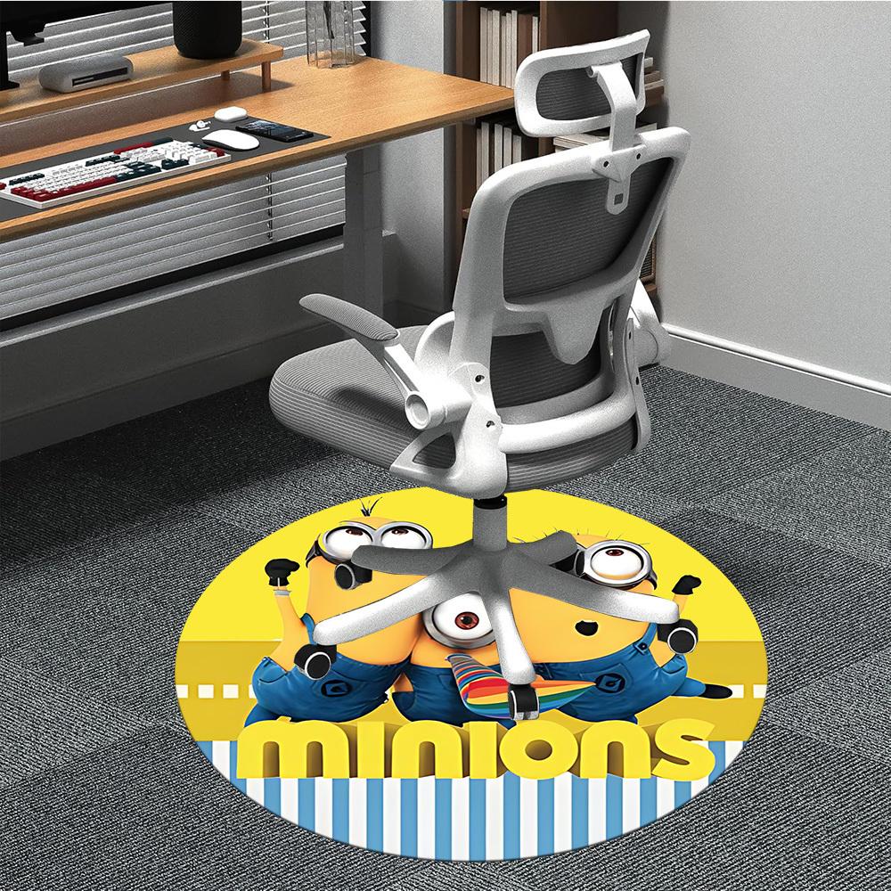 

1pc Minions Office Round Area Rug, Under Office Chairs Bedroom Living Room Home Decor, Room Decoa1016181 80cm by 80cm