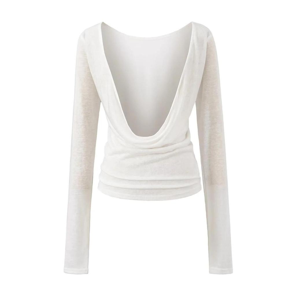 Halter Neck Chest-Pad Vest Top with Long-Sleeve Flowing Collar Cover-Up - Women's Two-Piece Hot Girl Set