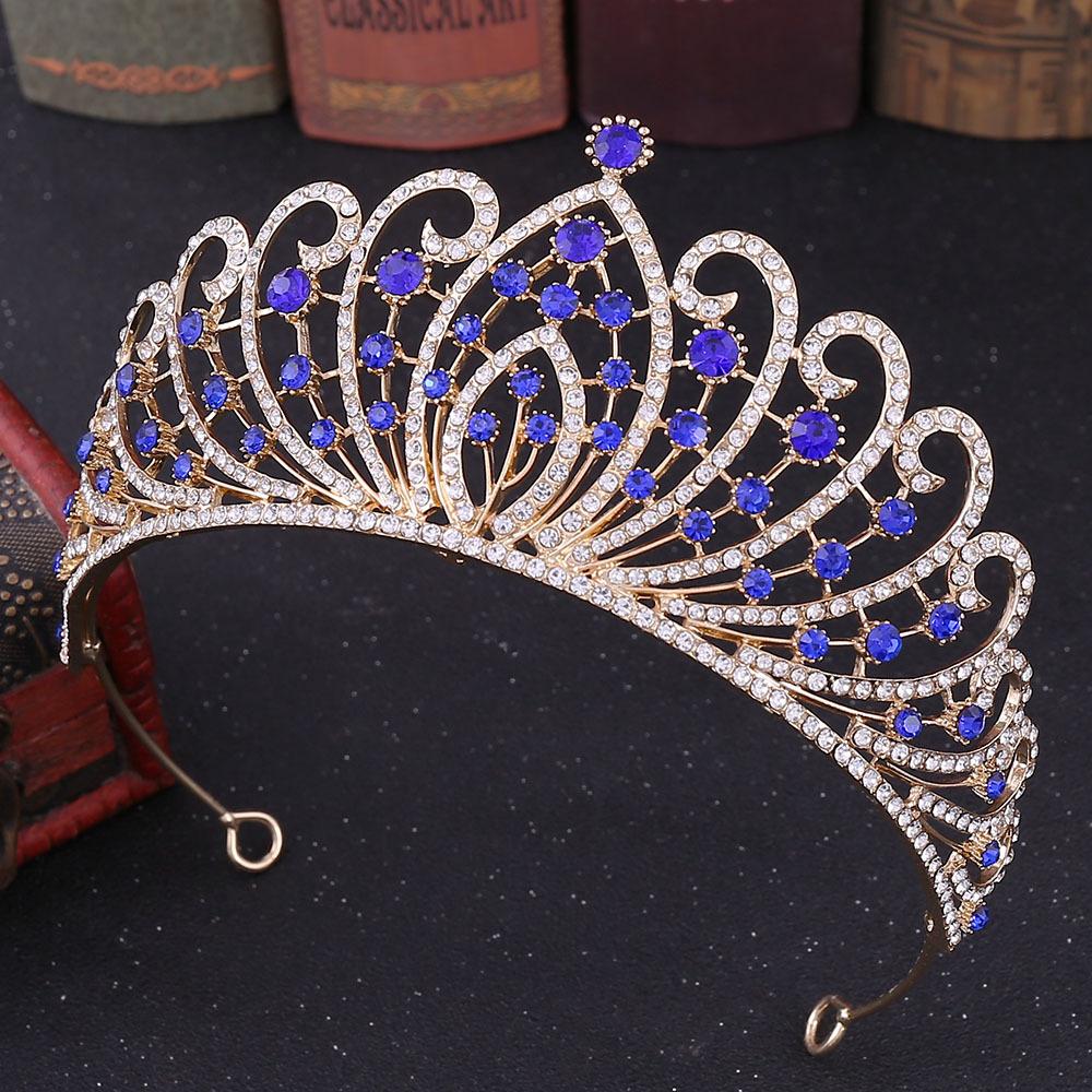 New popular wedding tiara crown luxury baroque rhinestone alloy