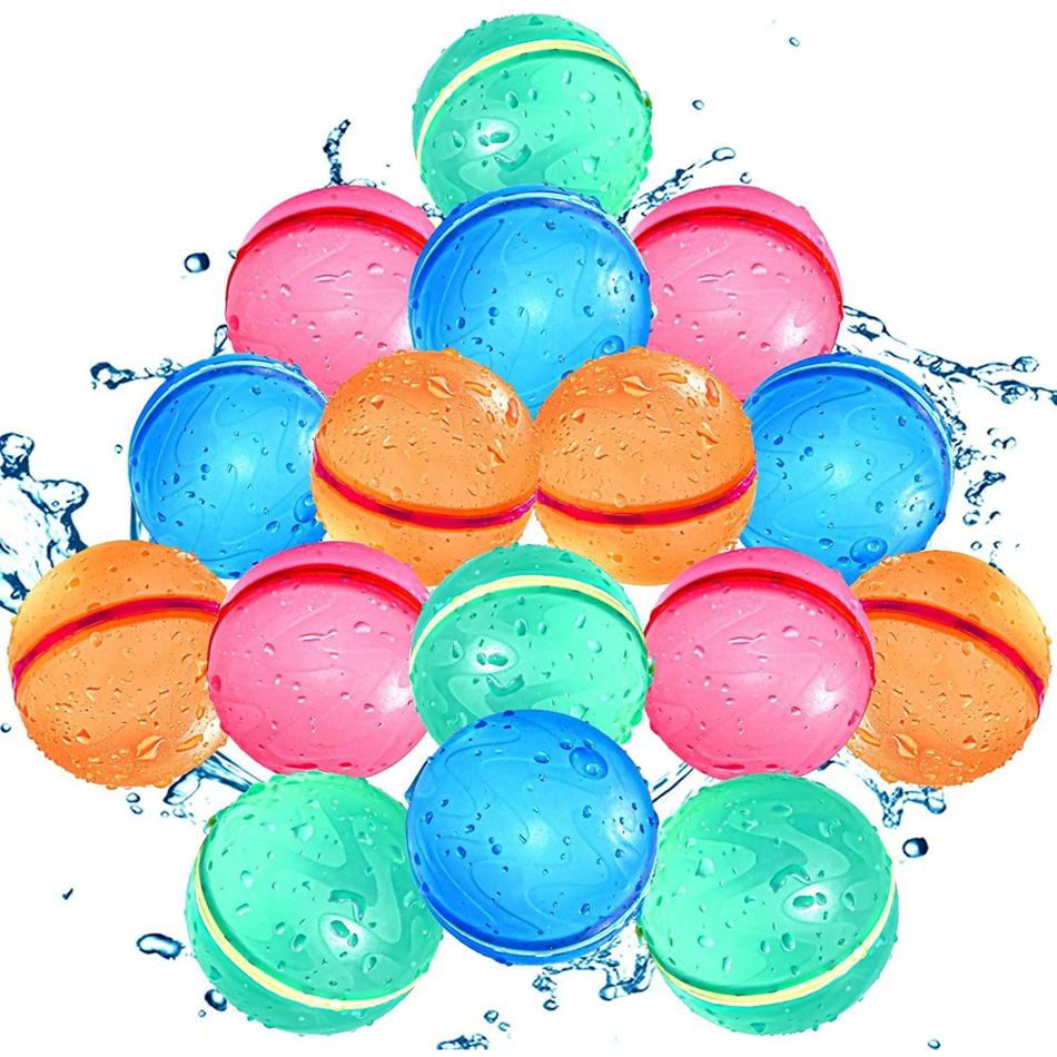 4-50Pack Reusable Water Balls, Self-Seal Fast Inflating Silicone Water Balls, Summer Pool Beach Outdoor Activity Water Toys