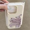 Husă de telefon cu model de floare de crin mov și textură de litchi pentru iPhone 17 Pro Max 16 Plus 15 Pro 14 13 12 11 XS XR 17Air Husa moale