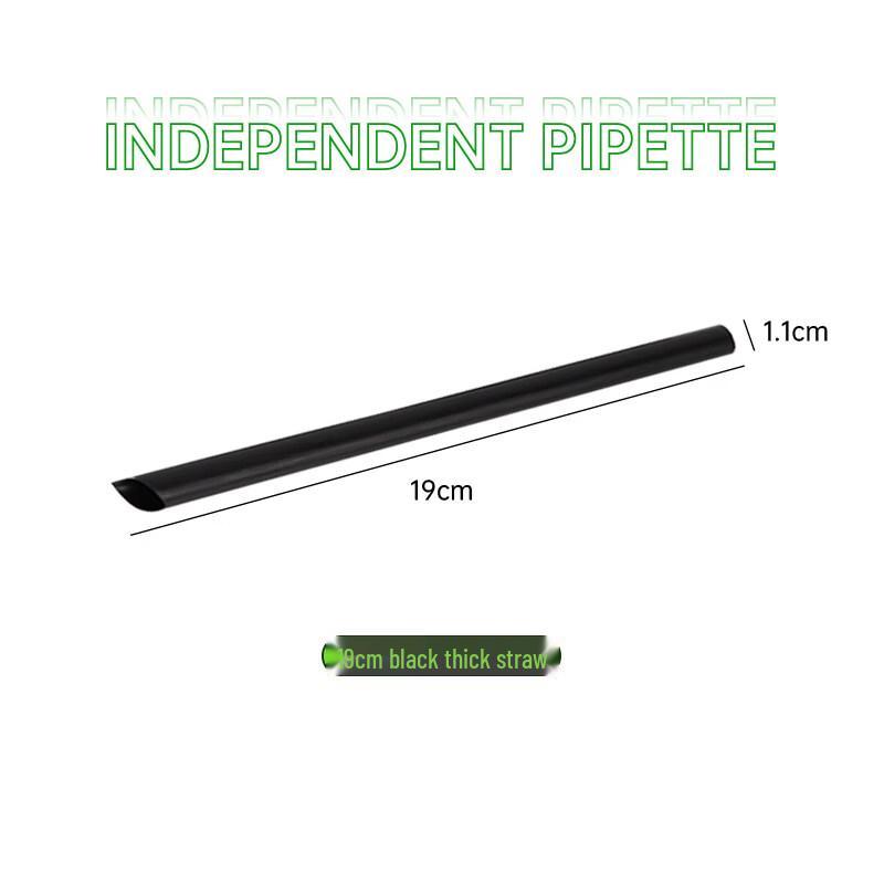 

ZISIZ Individually Wrapped Black Thin Plastic Straws
