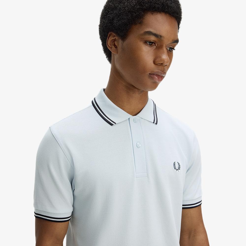 FRED PERRY [M3600] Twin Tip Fred Perry Shirt - Light Ice/Anchor Grey Afpm2613600-03C