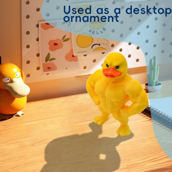 Muscle Duck Figurine Cartoon Duck Statue Animal Sculpture Home Office Desktop Decoration Ornament Fitness Enthusiasts Gift