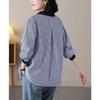 Striped Women's Loose Versatile Doll Collar Long Sleeve Shirt Ladies Top