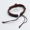 Retro Woven Cowhide Bracelet Simple Pull Adjustment Cross Bracelet Handrope Personalized Jewelry Gift