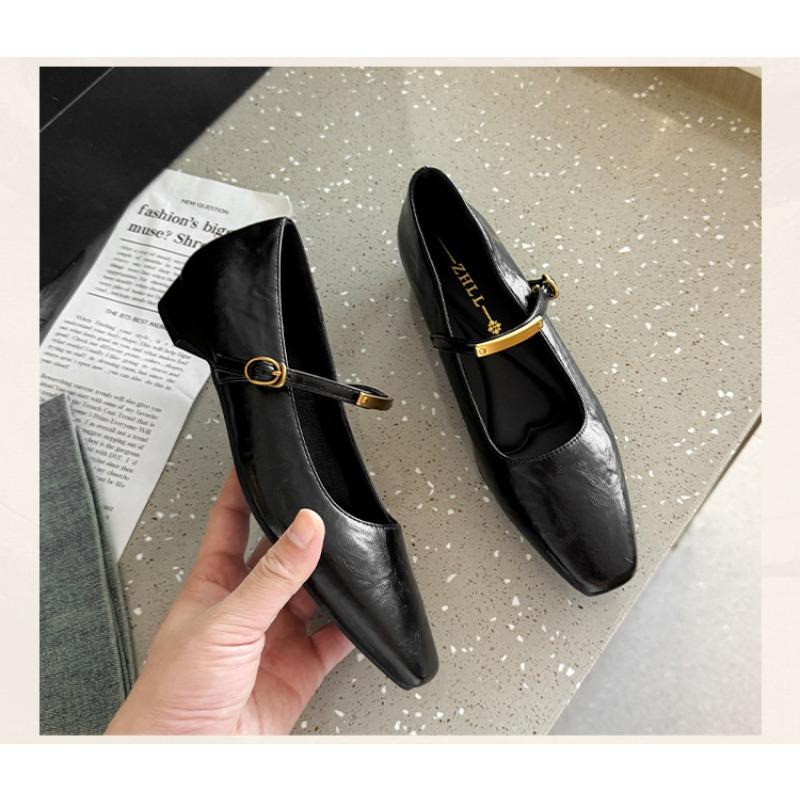 

Spring new fashion versatile temperament commuting single shoes women s fattening and widening large size women s shoes 35 чёрный