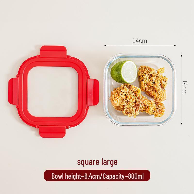 High Borosilicate Glass Lunch Box - Office Worker Bento Box with Fresh-Keeping Seal