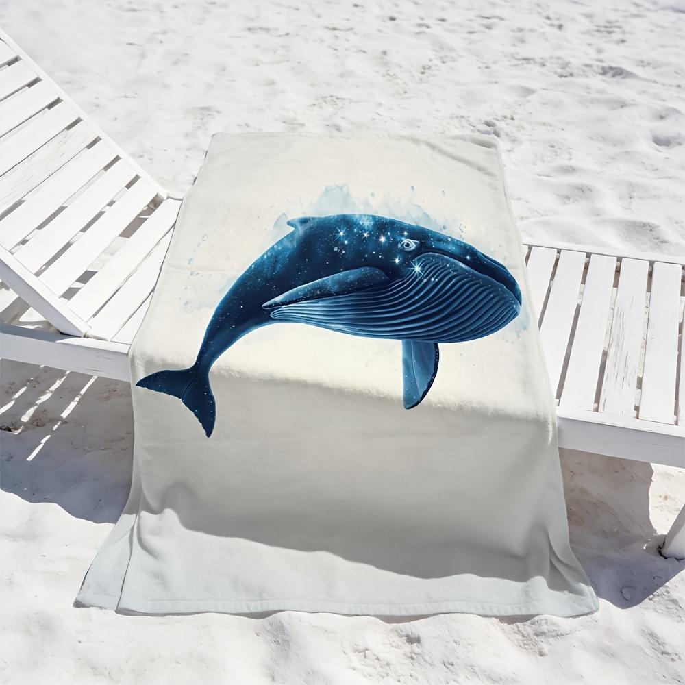 Galaxy Whale Beach Towel Single Sided 2D Print Soft Microfiber Beach Towel Beach Pool Spa Bathroom Ocean Decor Serene Vibe Gift