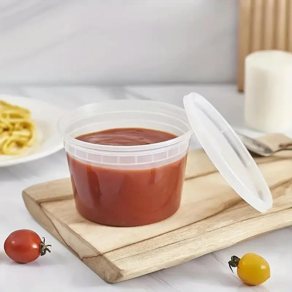 

10pcs Plastic Food Storage Box Premium Food Packing Container Meal Prep Deli Containers Kitchen 280ml