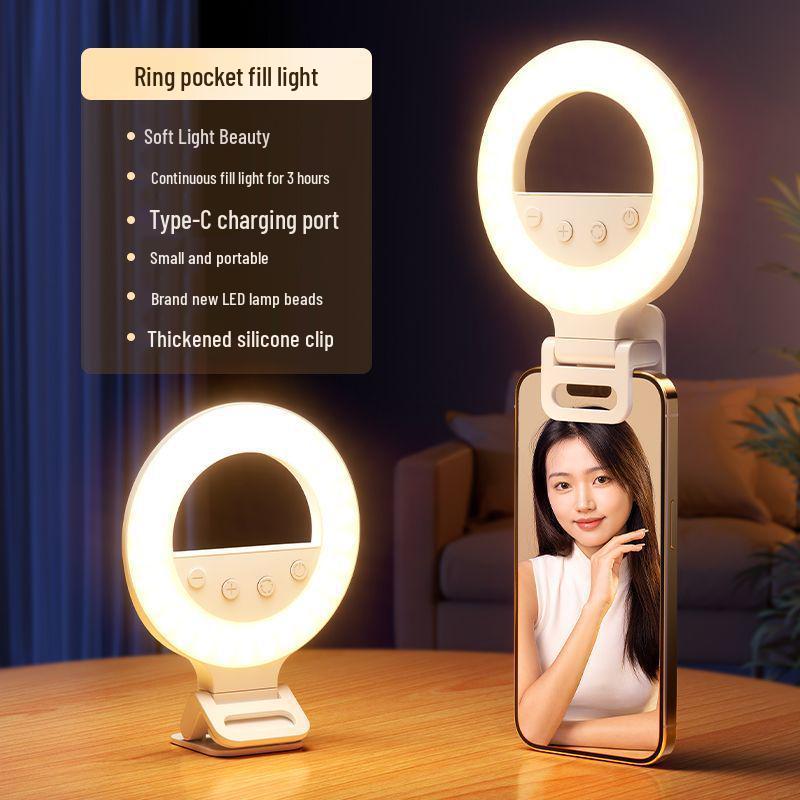 Tragbares LED-Fülllicht für Mobiltelefone - Ideal für Live-Streaming, Make-up, Fotografie, Selfies und Studenten.
