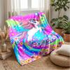 Magical Unicorn Pattern Theme blanket Lightweight Warm Flannel Blanket Decorative Throw Blanket for Home Decoration