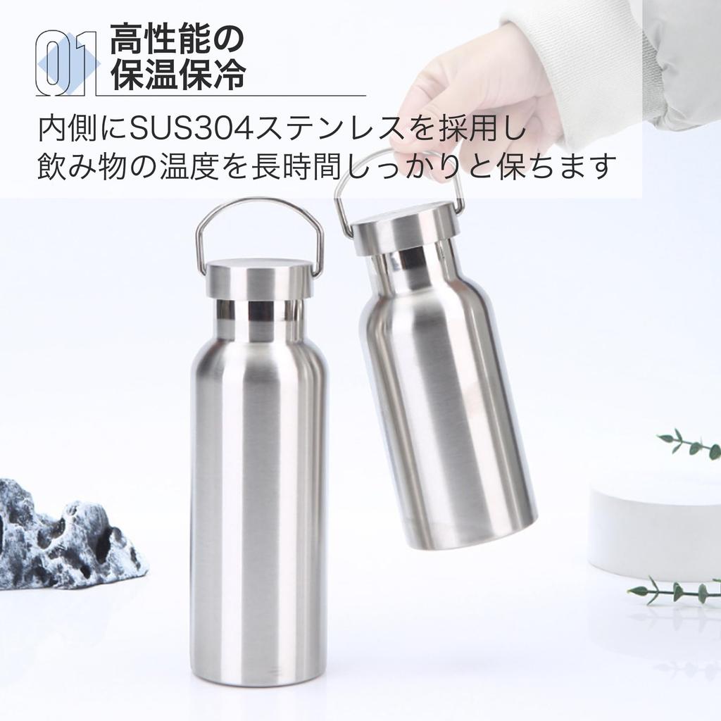 Asdays Thermos, Insulated Water Bottle, Stainless Steel Water Bottle, Leak-Proof, Silver (1000ml)