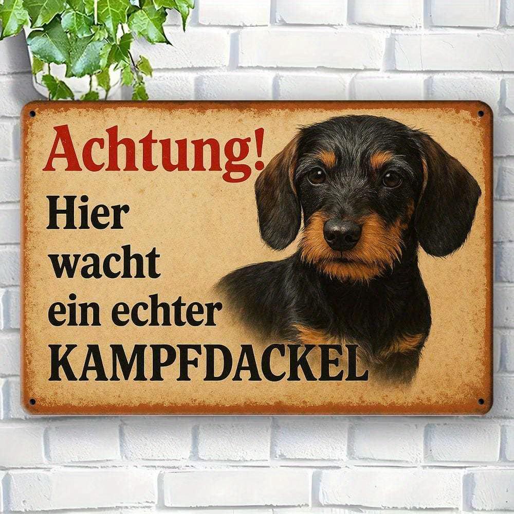 

Genuine Fighting Dachshund metal sign, 20x30cm retro decor.