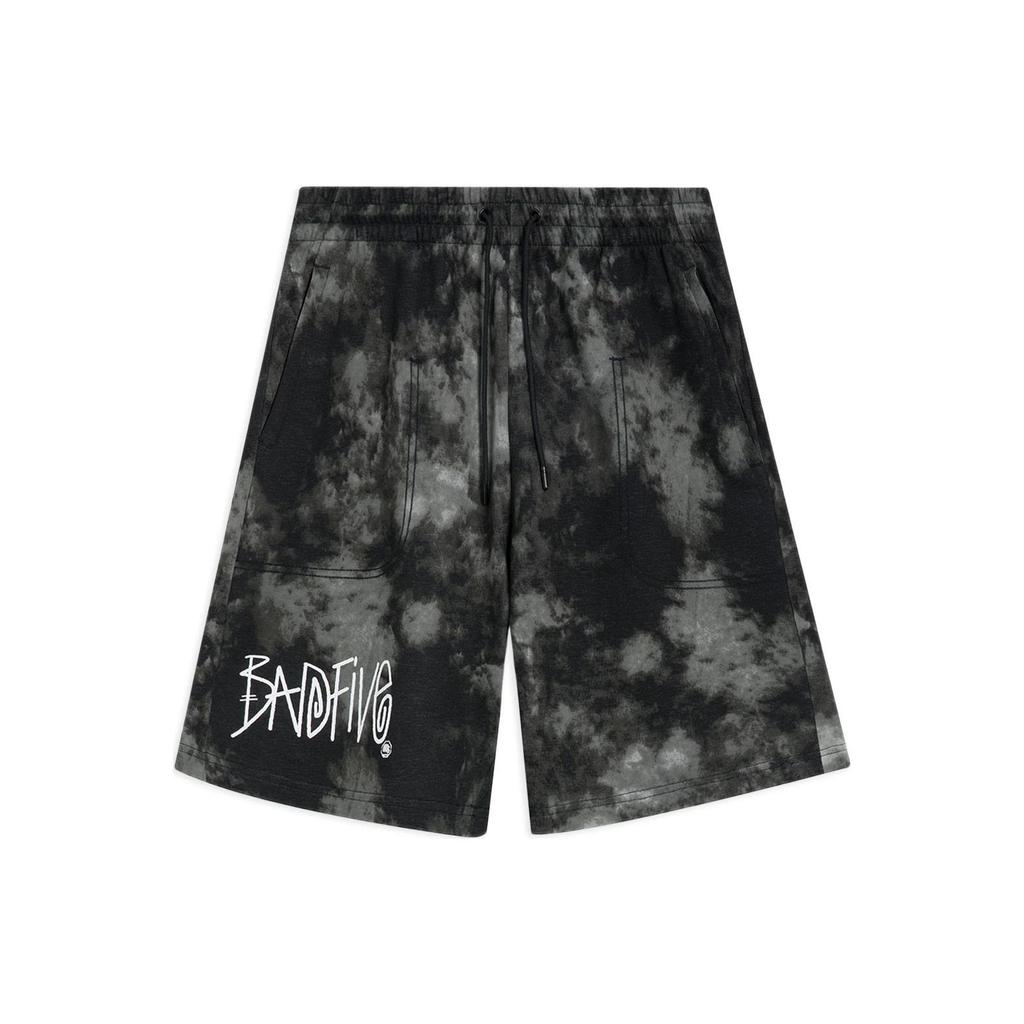 Li-Ning Badfive Letter Print Tie-Dye Loose Casual Shorts Men shorts Black AKSS379-4
