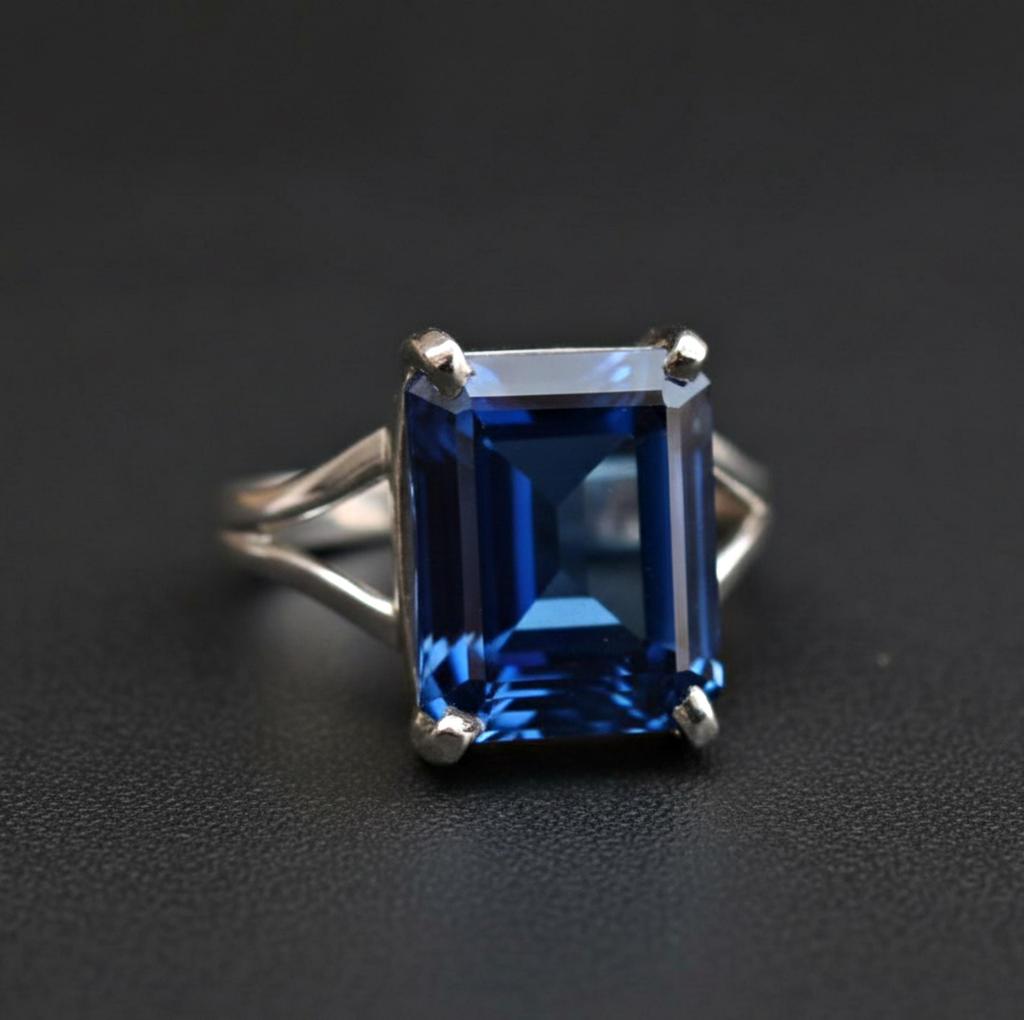Tanzanite Ring, Gift for Women, 925 Solid Silver Gemstone Ring, Handmade Jewelry, Boho Statement Ring, Blue Stone Ring
