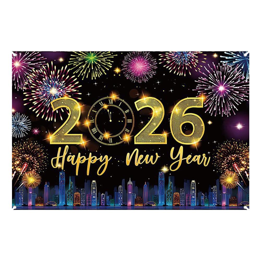 

2026 Happy New Year Theme Party Background Banner New Year Celebrate Family Party Decoration Photo Background Decoration