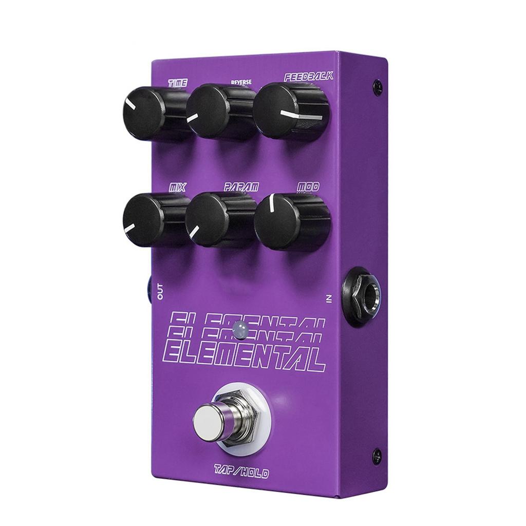 Digital Delay Pedal with 9 Effects Knob Control Guitar Pedal 6.35mm Input Output Metal Case DC9V Type C Power Supply