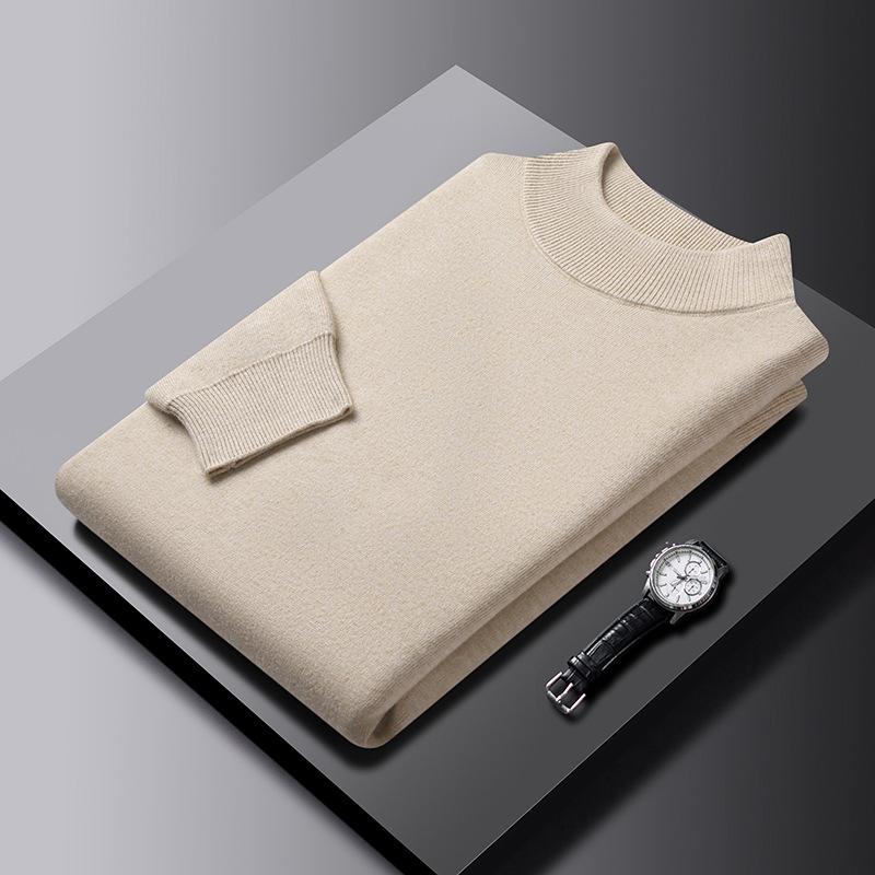 

Autumn and Winter New Men s Sweater Crew Neck Pullover Solid Color Fashion Casual Knitted Sweater Elastic High Quality Backing Sweater 4XL хаки