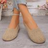 Women's New Large Size Hollow Low Top Single Shoes Retro Soft Sole Breathable One Foot Pedal Lazy Shoes Doudou Shoes