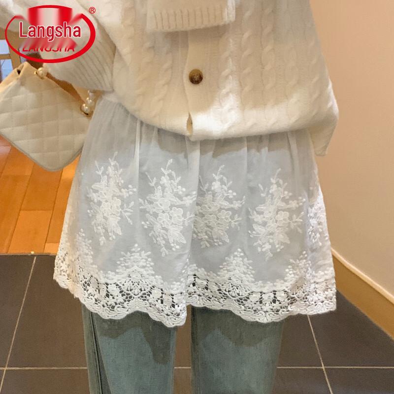 

French Style Lace High-Waist A-Line Mini Skirt L