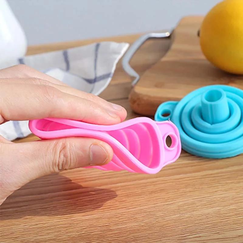 Faltbarer Trichter, Silikon, zusammenklappbarer Trichter, tragbare Trichter für Kraftstofftrichter, zusammenklappbare Bier-/Öltrichter, Küchengeräte